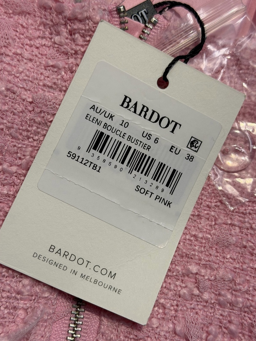 Bardot Eleni Bustier Soft Pink Strapless Cutout Crop Top Revolve 6 - Picture 8 of 9